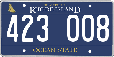 RI license plate 423008
