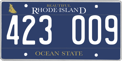RI license plate 423009