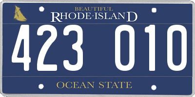 RI license plate 423010