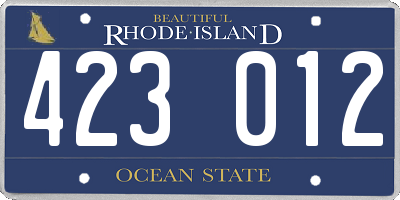 RI license plate 423012