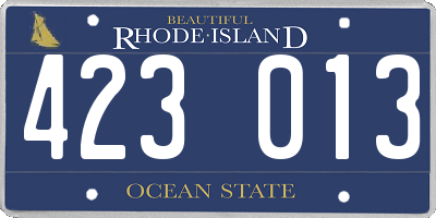 RI license plate 423013