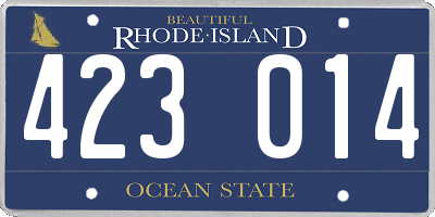 RI license plate 423014