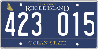 RI license plate 423015