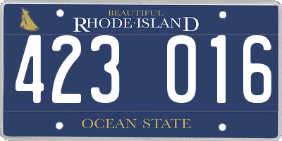 RI license plate 423016