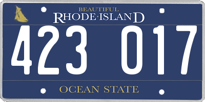 RI license plate 423017