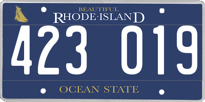RI license plate 423019