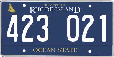 RI license plate 423021