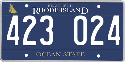 RI license plate 423024