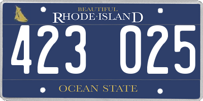 RI license plate 423025