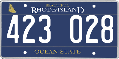 RI license plate 423028