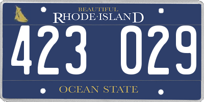 RI license plate 423029