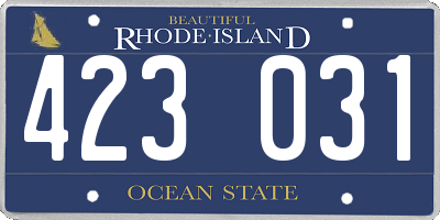 RI license plate 423031