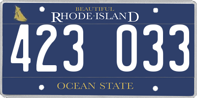 RI license plate 423033