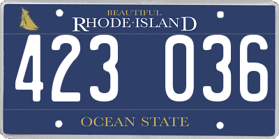 RI license plate 423036