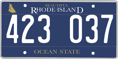 RI license plate 423037