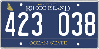 RI license plate 423038