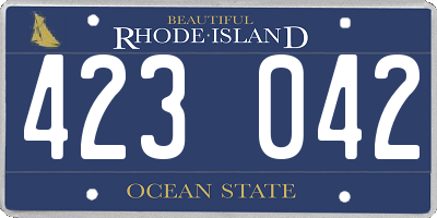 RI license plate 423042