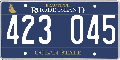 RI license plate 423045