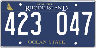 RI license plate 423047