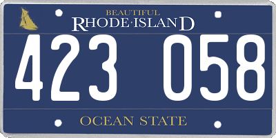 RI license plate 423058
