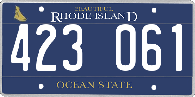 RI license plate 423061