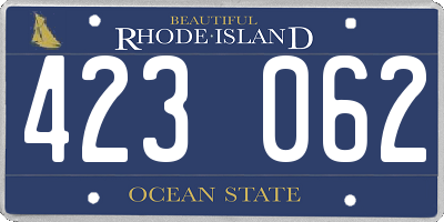 RI license plate 423062