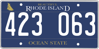 RI license plate 423063