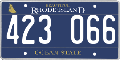 RI license plate 423066