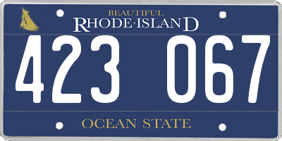 RI license plate 423067