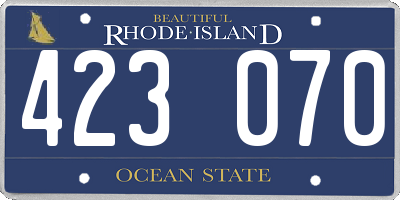 RI license plate 423070