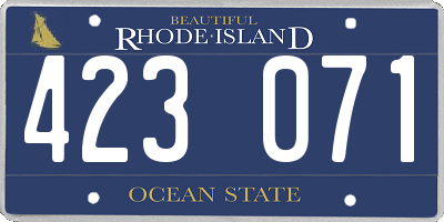 RI license plate 423071