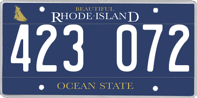 RI license plate 423072