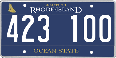 RI license plate 423100