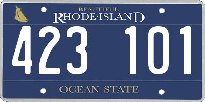 RI license plate 423101