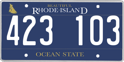 RI license plate 423103