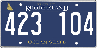RI license plate 423104