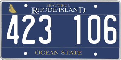 RI license plate 423106
