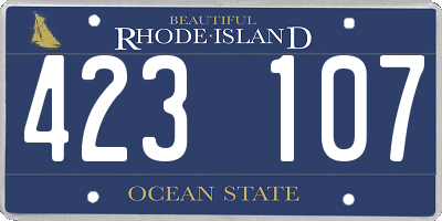 RI license plate 423107