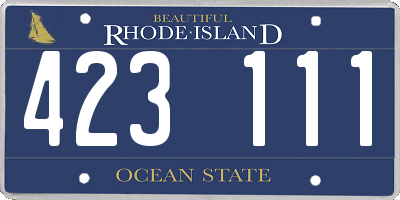 RI license plate 423111