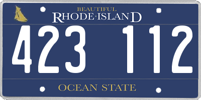 RI license plate 423112
