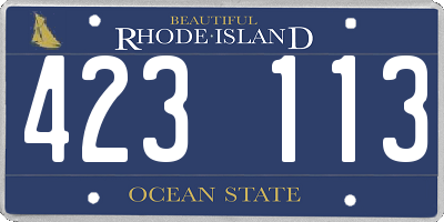 RI license plate 423113