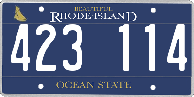 RI license plate 423114
