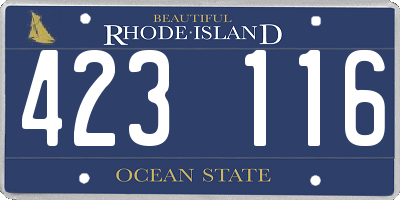 RI license plate 423116