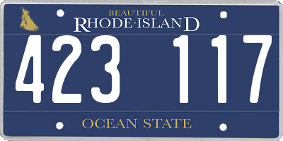 RI license plate 423117