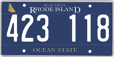 RI license plate 423118