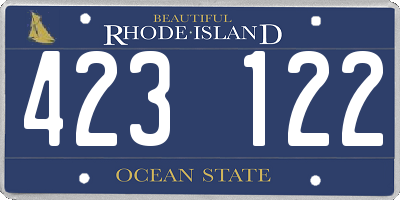 RI license plate 423122