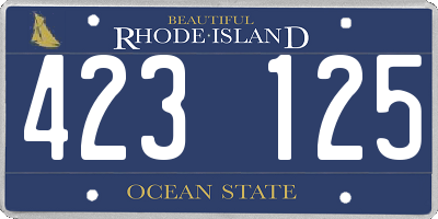 RI license plate 423125