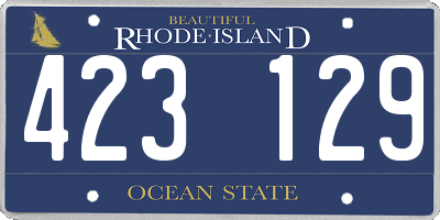 RI license plate 423129