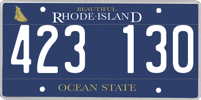 RI license plate 423130