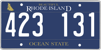 RI license plate 423131